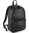 BG255 BagBase Faux Leather Backpack Black colour image